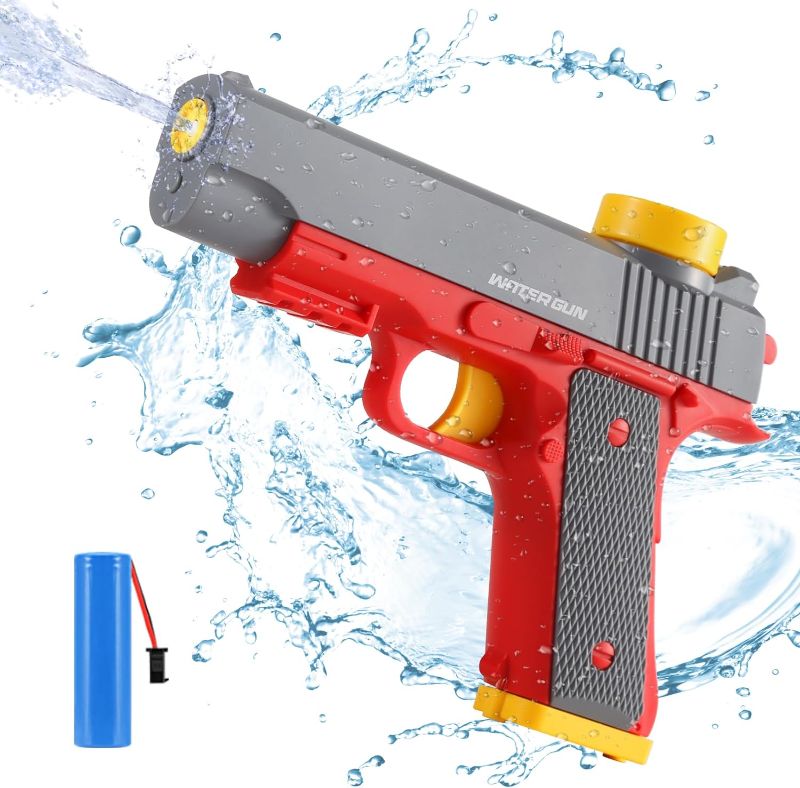 Photo 1 of Electric Water Gun for Kids Automatic Squirt Guns- Powerful Water Blasters with Replaceable Multi Specification Water Tank Up to 20 Feet Super Water Soaker Outdoor Pool Toys for Boys Girls Ages 8-12
 