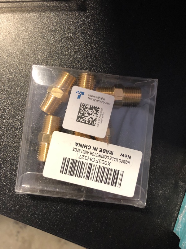 Photo 1 of HQMPC Solid Brass Pipe Fitting Gas Connect Adapter Brass Union Coupler Adapter Gas x Flare Fittings Male Pipe, Hex Nipple 1/4"NPT 6Pcs
 