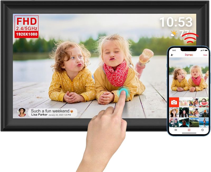 Photo 1 of FRAMEO 21.5 inch WiFi Digital Picture Frame Anti-Glare 1920x1080 FHD IPS Screen LCD Advertising Player,32GB storage,Support USB Drive/Mirco SD Card Extend Storage,Auto-Rotate,HDMI Input,Wall Mountable 21.5 inch FRAMEO