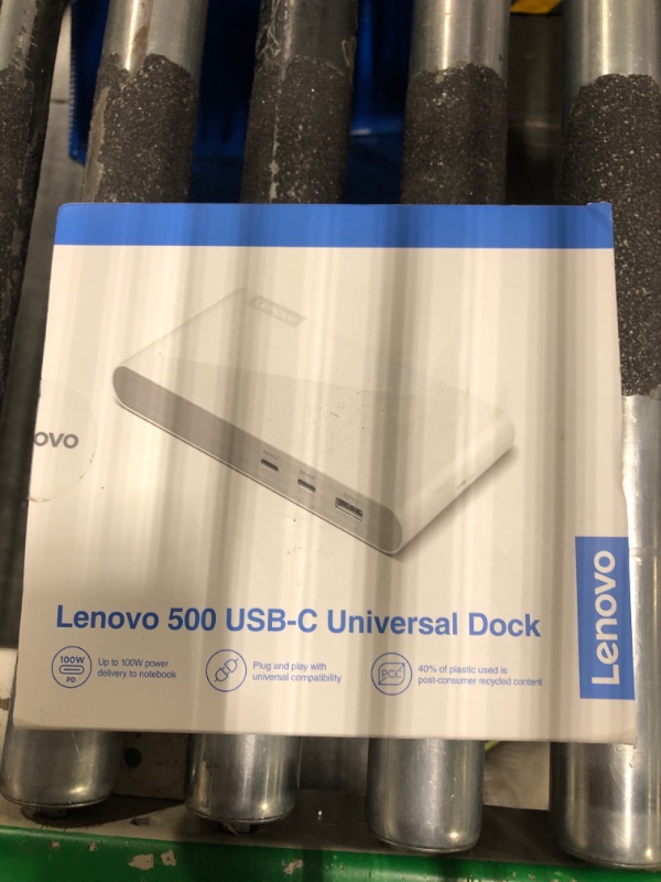 Photo 2 of Lenovo 500 USB-C Universal Dock – Laptop USB C Docking Station – Dual Display at 4K – 1DP 1.4 and 1 HDMI 2.0 – 100W – Charging for Laptop – 2 USB-C Ports – 3 USB-A Ports – Windows Compatible