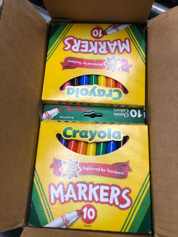 Photo 2 of Crayola Broad Line Markers Bulk, 12 Marker Packs with 10 Colors