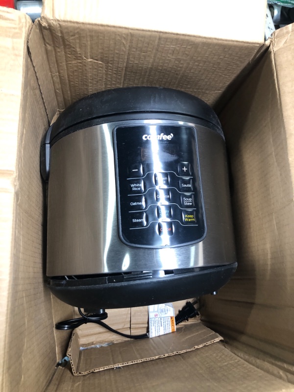 Photo 2 of COMFEE' Rice Cooker, 6-in-1 Stainless Steel Multi Cooker, Slow Cooker, Steamer, Saute, and Warmer, 2 QT, 8 Cups Cooked(4 Cups Uncooked), Brown Rice, Quinoa and Oatmeal, 6 One-Touch Programs