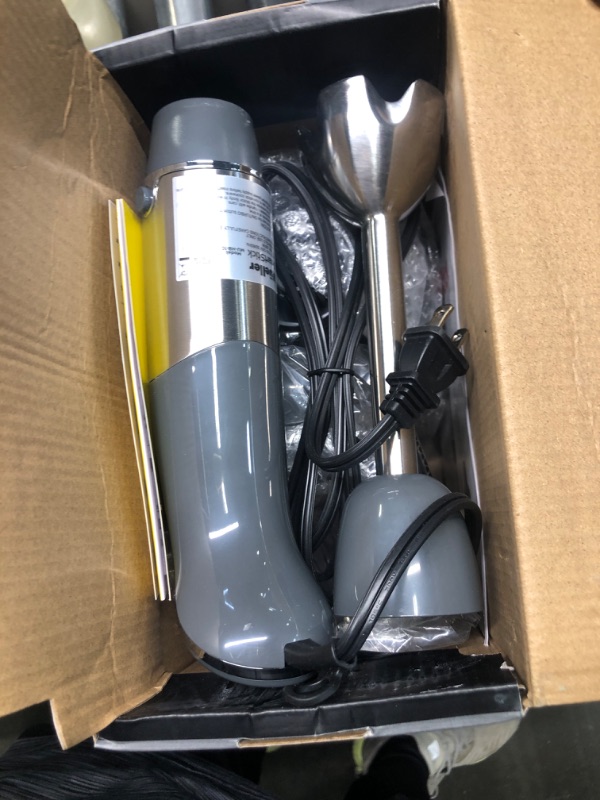 Photo 1 of Immersion Blender Handheld, 800W Scratch Resistant Hand Blender, Abuler 5 in 1 Emulsifier Blender Mixer, BPA-Free 12 Speed Stick Blender, Beaker, Chopper, Whisk, Frother, for Soup, Sauce (Black)