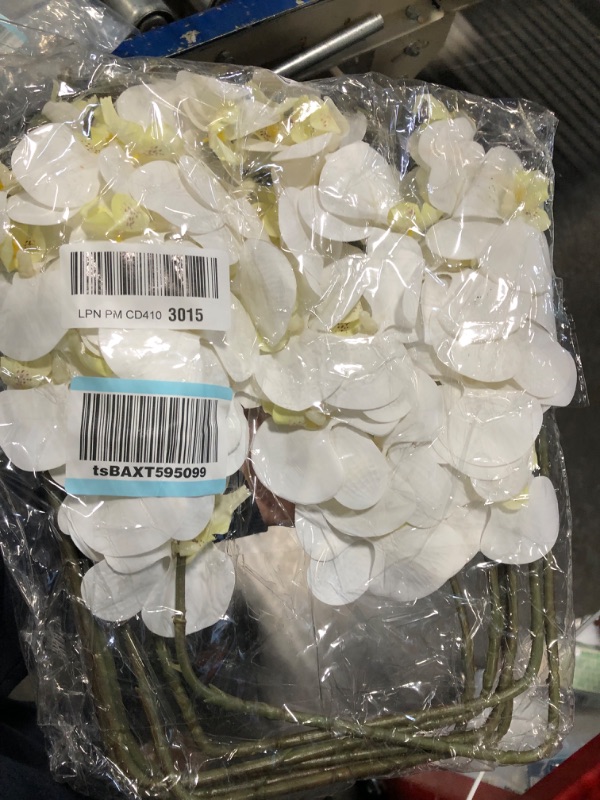 Photo 1 of FagusHome 33" Artificial Phalaenopsis Flowers 6 Pcs Artificial Orchid Flowers Stem Plants for Home Décor (Pure White)