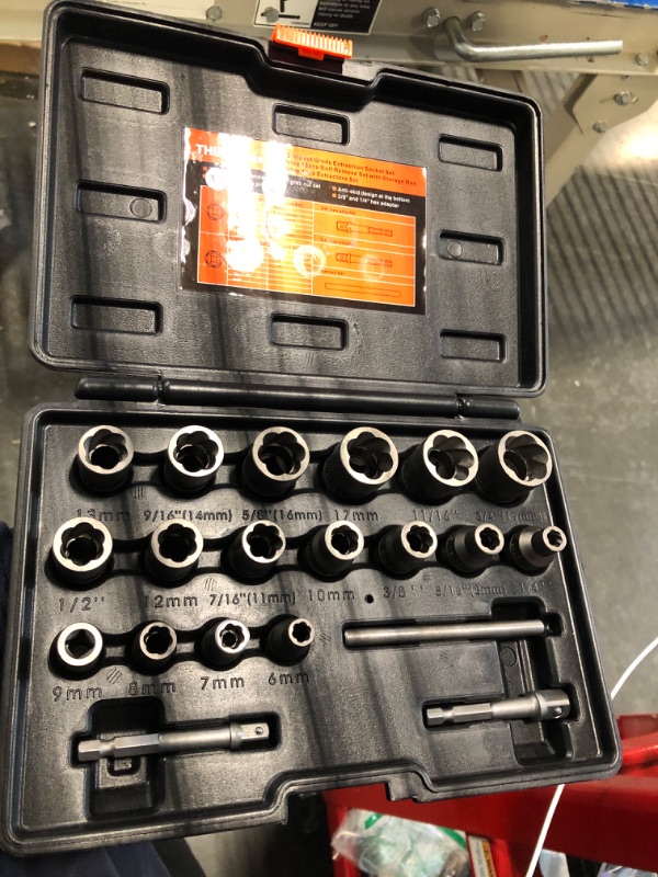 Photo 1 of THINKWORK Bolt Extractor Kit, 20-Piece Bolt Extractor Set, Impact Bolt & Nut Remover Set for Damaged, Frozen, Rusted, Rounded-Off Bolts, Nuts & Screws