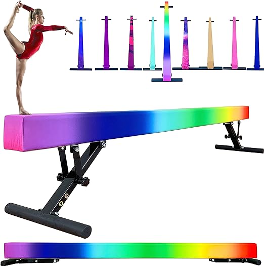 Photo 1 of 8 Ft Adjustable Gymnastic Balance Beam for Kids Children Home Practice, Gymnastics Balance Beam with Legs, High and Low Floor Gym Training Beam¡­
