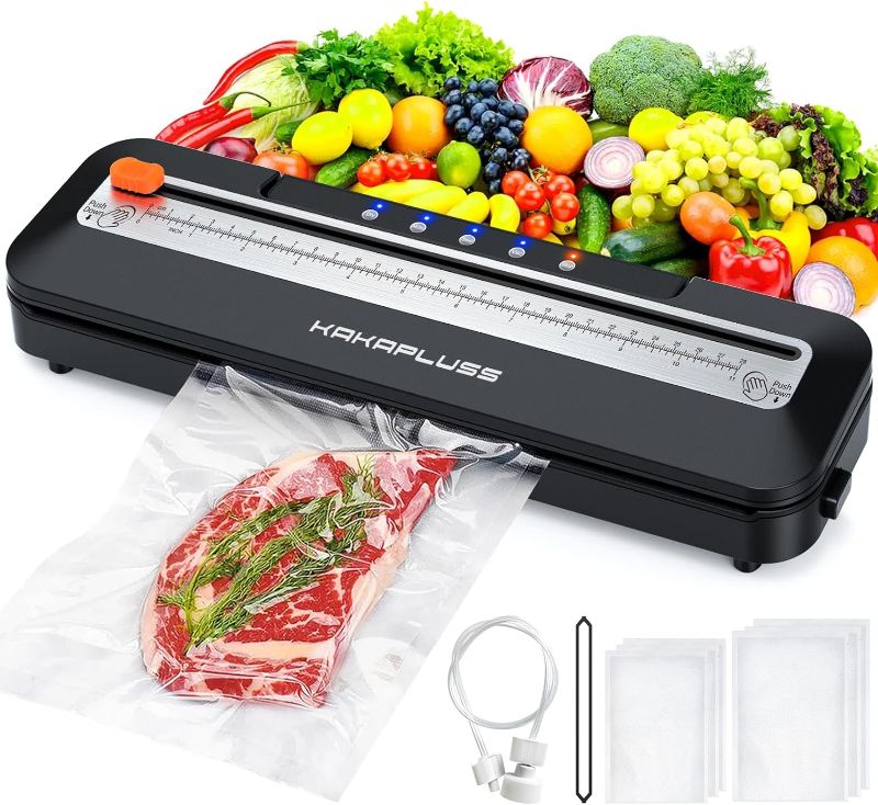 Photo 1 of *** not exact****Vacuum Sealer, Automatic Food Saver Machine, Dry/Moist Food Sealer, Built-in Cutter, with 15 Sealing Bags & Air Suction Hose & Extra Gasket, for Bags, Jars and Containers Food Fresh and Storage, Black