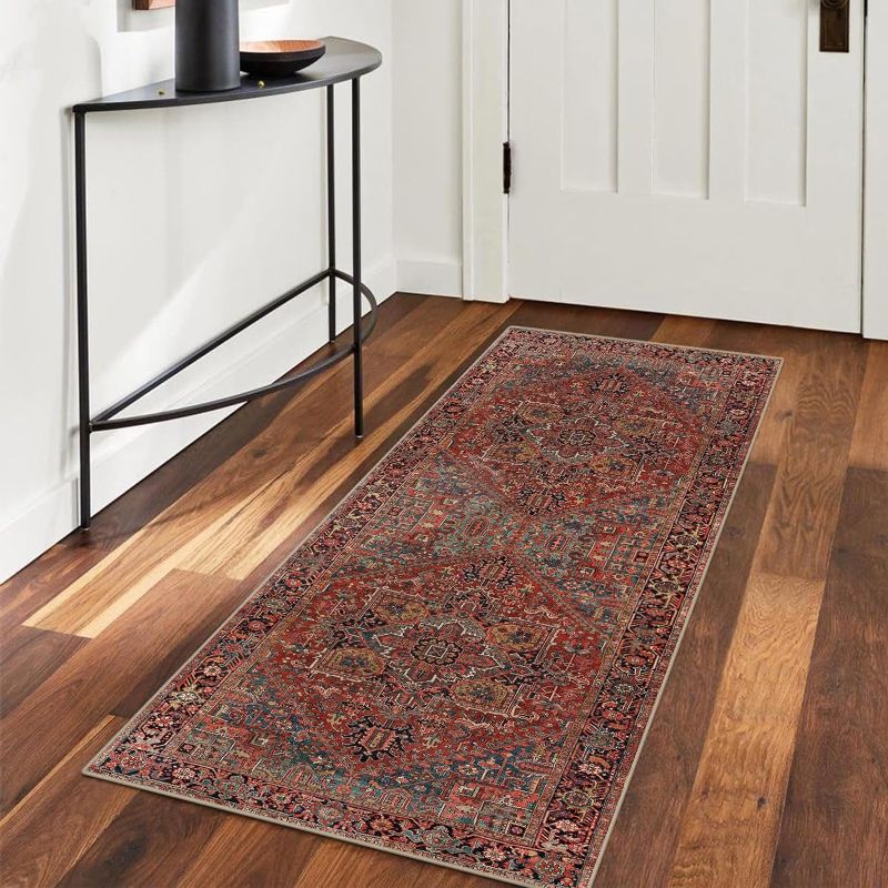 Photo 1 of 2x4 Small Rug: Washable Runner Rug for Entryway Kitchen Bathroom - Soft Non Slip Area Rug Indoor Door Mat Distressed Throw Rugs Carpet Runners for Hallways Bedroom