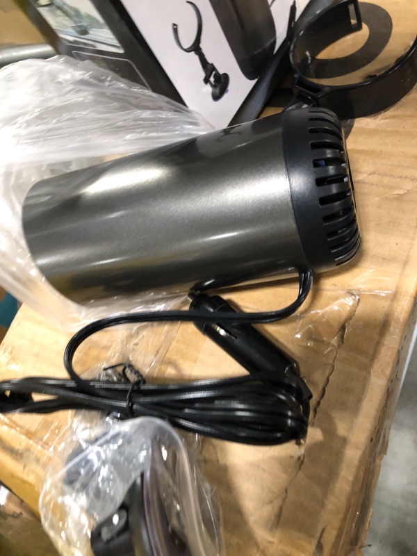 Photo 1 of 12V 150W Portable Car Heater and Defroster, Car Windshield Defogger and Defroster, Car Heater That Plugs into Cigarette Lighter, 2 In1 Fast Heating & Cooling Fan for All Cars (Black)