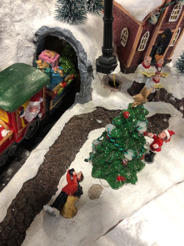 Photo 1 of ***FOR PARTS ONLY***
Chonsun Christmas Village House Christmas Snow Village with LED Lights Christmas Resort Music and Adaptor Interior Display Figurines Decorate The Interior Room Cottage