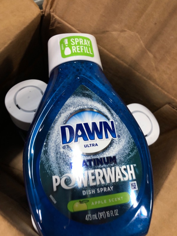 Photo 3 of Dawn Platinum Powerwash Dish Spray, Dish Soap, Apple Scent Refill, 16oz (Pack of 6) (Packaging may vary) Apple 16 Fl Oz (Pack of 6)