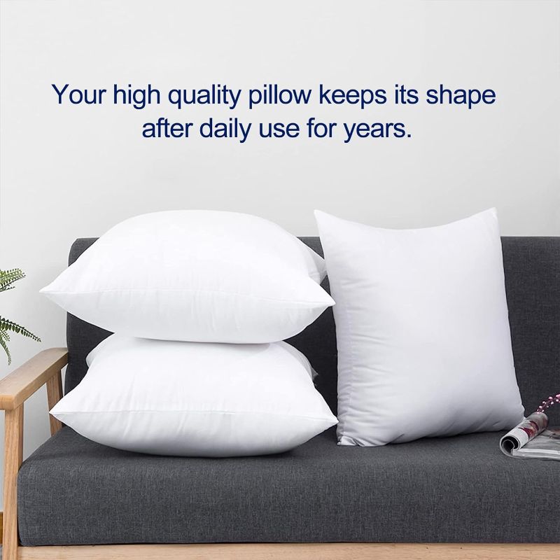 Photo 1 of 
HITO 18x18 Pillow Inserts (Set of 2)- 100% Cotton Covering Down Alternative Throw Pillows White for Couch Bed Sofa
Roll over image to zoom i

HITO 18x18 Pillow Inserts (Set of 2)- 100% Cotton Covering Down Alternative Throw Pillows White for Couch Bed So