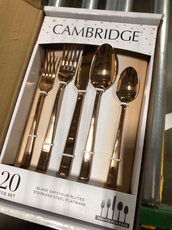 Photo 3 of 20pc Samira Copper Mirror Flatware Set - Cambridge Silversmiths