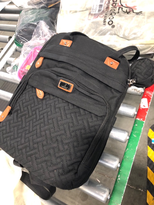 Photo 1 of BabbleRoo Diaper Bag Backpack - Baby Essentials Travel Bag - Multi function Waterproof Diaper Bag, Travel Essentials Baby Bag with Changing Pad, Stroller Straps & Pacifier Case – Unisex, Black