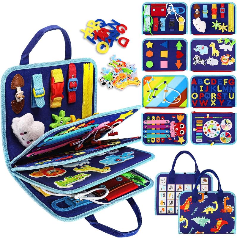 Photo 1 of Esjay Toddler Busy Board Montessori Toys for 1 2 3 4 Year Old, Sensory Board Educational Activities for Learning Fine Motor Skills, Gifts for Girls Boys, Travel Toys for Airplane Car**not exact picture* 

