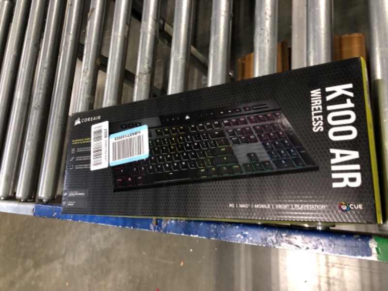 Photo 1 of Corsair K100 AIR Wireless RGB Mechanical Gaming Keyboard - Ultra-Thin, Sub-1ms Slipstream , Low-Latency Bluetooth, Cherry MX Ultra Low Profile Keyswitches - NA Layout, QWERTY - Black
