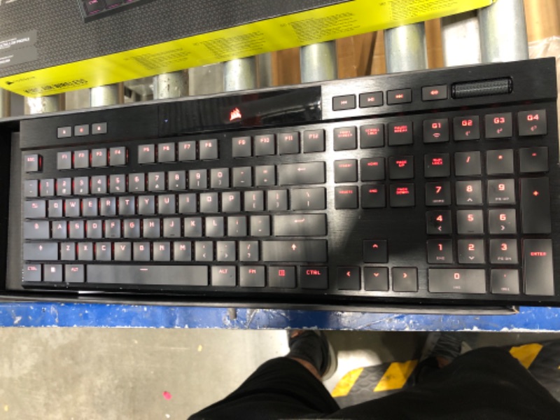 Photo 1 of Corsair K100 AIR Wireless RGB Mechanical Gaming Keyboard - Ultra-Thin, Sub-1ms Slipstream , Low-Latency Bluetooth, Cherry MX Ultra Low Profile Keyswitches - NA Layout, QWERTY - Black
