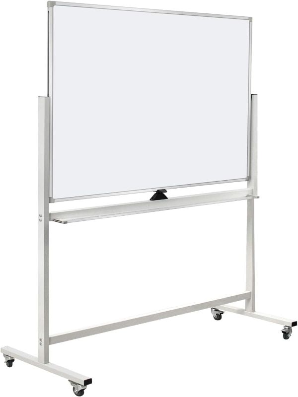 Photo 1 of Double-Sided Mobile Whiteboard Magnet Dry Erase Board on Wheels - Aluminum Frame Magnetic Portable Stand Whiteboard- 48"x36" Rolling White Boards with Easy Flip Feature**not exact picture* 

