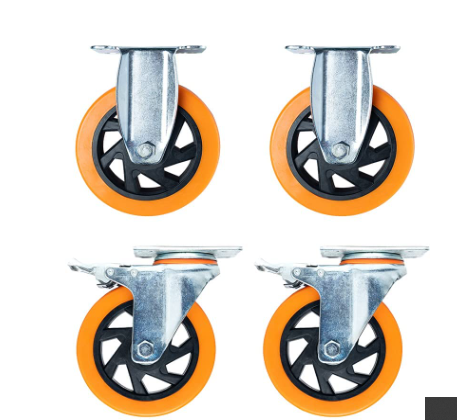 Photo 1 of 5 Inches Heavy Duty Polyurethane Caster Wheels Anti-Skid Swivel Casters Wheels with 360 Degree for Set of 4 (2PCS Locking Swivel Casters 2PCS Fixed Caster Wheels)**not exact picture* 

