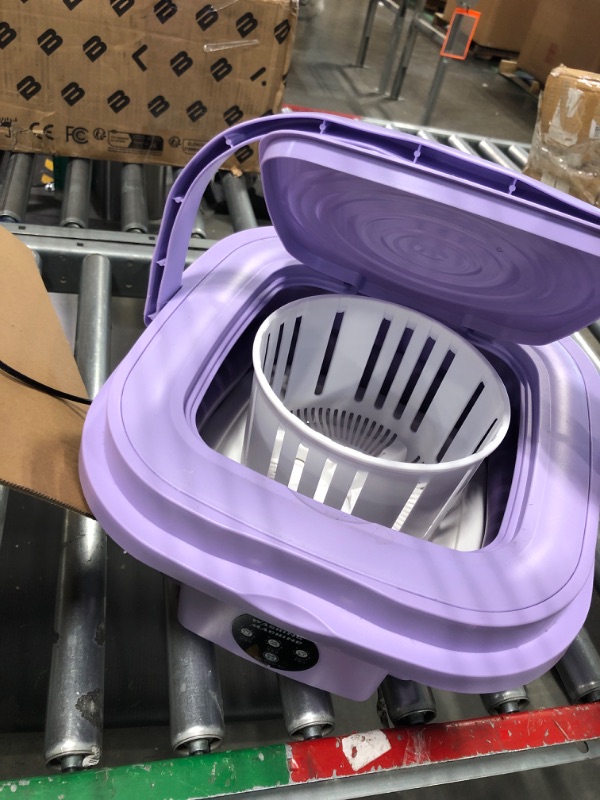 Photo 3 of Portable Washing Machine, Mini Foldable Washer and Spin Dryer Small Foldable Bucket Washer, Suitable for Apartment Dorm,Travelling?Best Gift Choice (Purple-8 L)