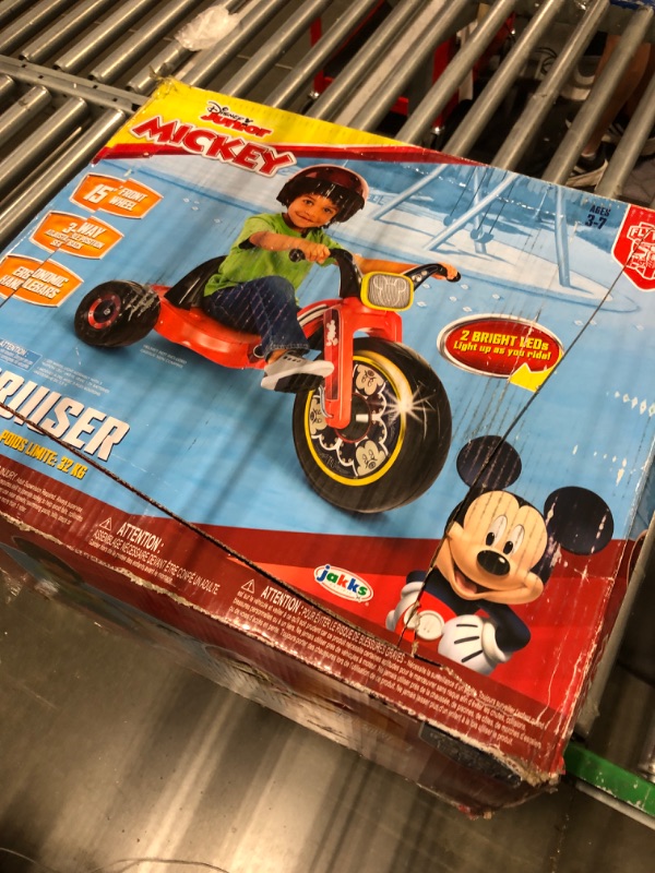 Photo 1 of Fly Wheels Kids Tricycle Mickey Mouse 15" Junior Cruiser Ride-On, Pedal Powered Trike with Build-in Light On Both Sides of Big Wheel, for Kids Boys Girls Ages 3-7 Year Old