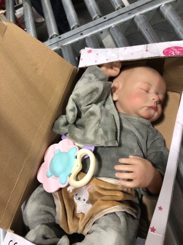 Photo 3 of CHAREX Realistic Reborn Baby Dolls - Lifelike Therapy Doll 18 inch Sleeping Newborn Real Baby Doll, Christmas Birthday Gift Set for 3+ Years Old Kids Girls Boy Toys
