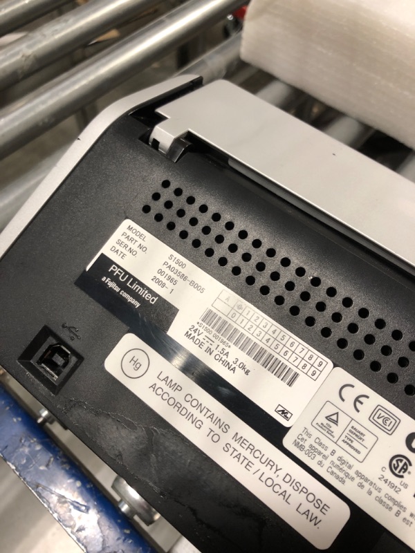 Photo 1 of Fujitsu ScanSnap S1500 Scanner W/New Adapter, Cable, Cord, Scanned Page
