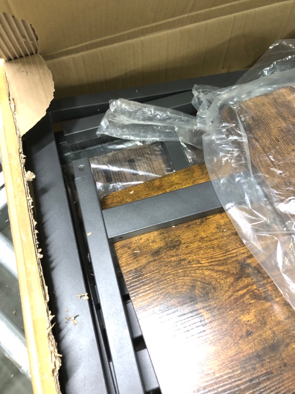 Photo 1 of VASAGLE Bar Table and Chairs Set, Square Bar Table with 2 Bar Stools, Dining Pub Bar Table Set for 2, Space Saving for Kitchen Breakfast, Living Room, Party Room, Rustic Brown and Black