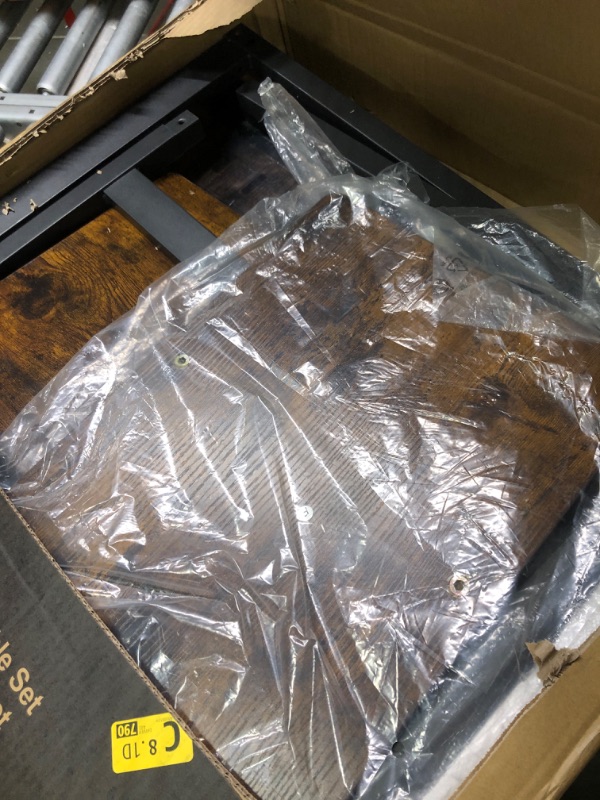 Photo 1 of VASAGLE Bar Table and Chairs Set, Square Bar Table with 2 Bar Stools, Dining Pub Bar Table Set for 2, Space Saving for Kitchen Breakfast, Living Room, Party Room, Rustic Brown and Black