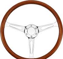 Photo 1 of 15" 6 Bolts Wood Grain Racing Steering Wheel Classic Grant Nostalgia Style with Horn Button Vintage(Mirrored-silver)