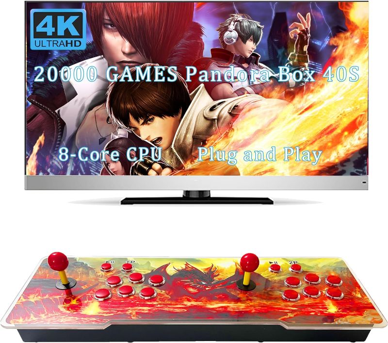 Photo 1 of 20000 Games in 1 Pandora 40S Arcade Game Console Retro Game Machine for PC & Projector & TV, 2-4 Players, 1280X720, 3D Games, Search/Hide/Save/Load/Pause Games, Favorite List