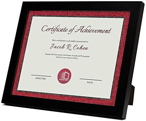 Photo 1 of 8.5x11 Picture Frame with Glass, Tabletop & Wall Horizontal or Vertical Display, 8 1/2 x 11 Photo Frame for Diploma, Documents (Black, 1-Pack)