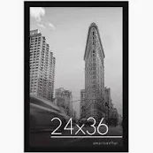 Photo 1 of  24x30 Poster Frame in Black - Photo Frame with Engineered Wood Frame and Polished Plexiglass Cover - Horizontal and Vertical Formats for Wall with Built-in Hanging Hardware