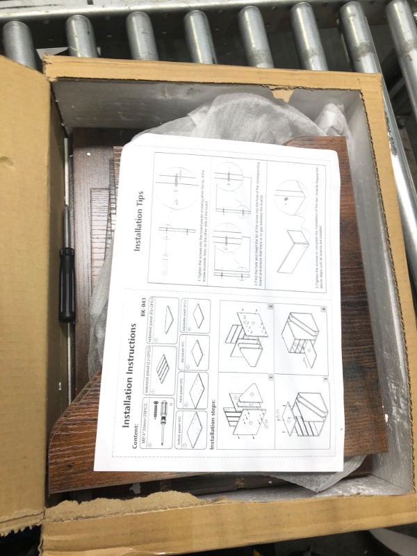 Photo 1 of PAG Wood Desktop File Holder Organizer Mail Sorter for File Folders, Mails, Envelopes, Mailing Supplies or Magazines, Brown