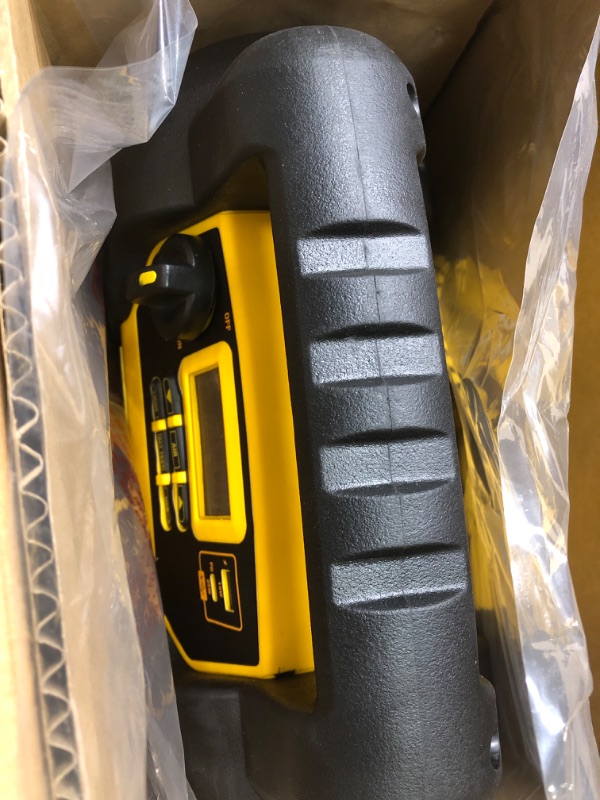 Photo 3 of DEWALT DXAEJ14-Type2 Digital Portable Power Station Jump Starter - 1600 Peak Amps with 120 PSI Compressor, AC Charging Cube, 15W USB-A and 25W USB-C Power for Electronic Devices 1600 Amps