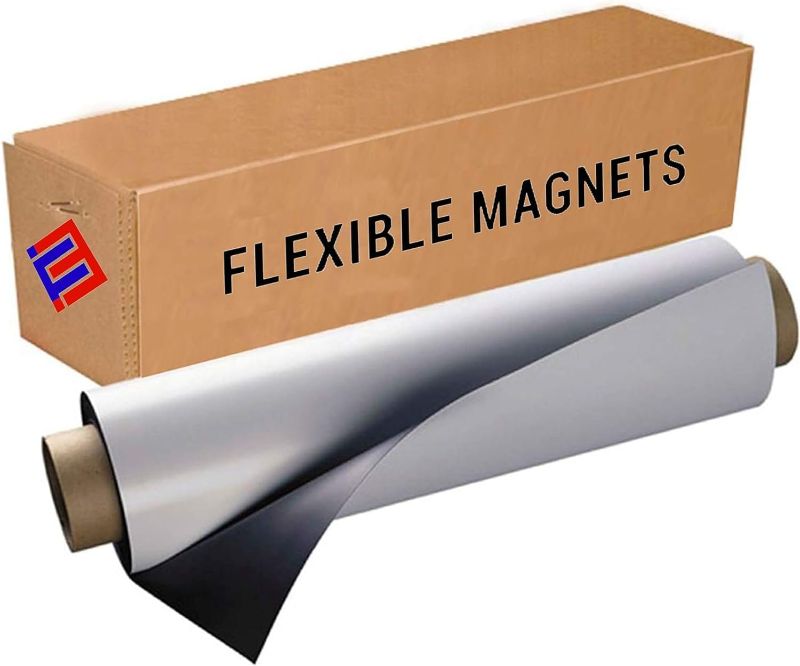 Photo 1 of Flexible Vinyl Roll of Magnet Sheets - White, Super Strong & Ideal for Crafts - Commercial Inkjet Printable (24" x 30" x 30 mil)