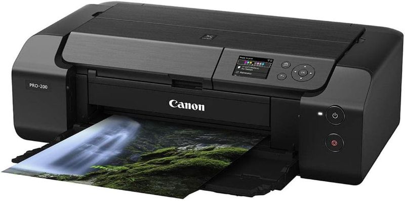 Photo 1 of Canon PIXMA PRO-200 Wireless Professional Color Photo Printer, Prints up to 13"X 19", 3.0" Color LCD Screen, & Layout Software and Mobile Device Printing, Black Desktop