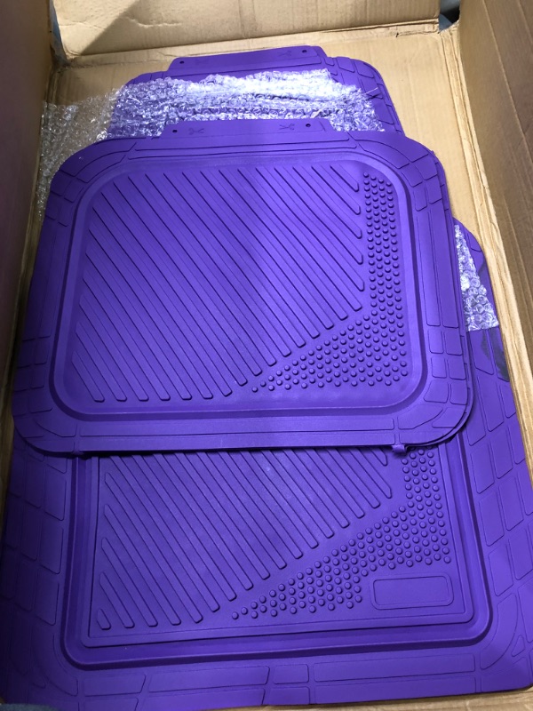 Photo 2 of CAR PASS Heavy Duty Rubber Floor Mats 4-Piece Car Mat Set - Universal Waterproof Floor Mats for Car SUV Truck, Durable All-Weather Mats(Purple