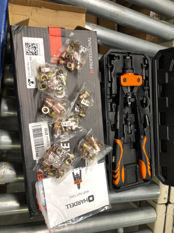 Photo 2 of HARDELL Rivet Nuts Tool, 14" Hand Rivet Tool Kits with 100Pcs Rivet Nuts and 7 Metric & Inch Mandrels M6 M8 M10, 1/4-20, 5/16-18, 3/8-16, 10-24 and Rugged Carrying Case