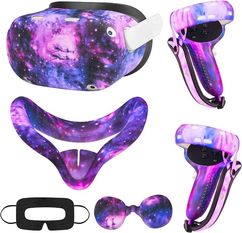 Photo 1 of ** similar to image not exact**
EWalos Accessories for Oculus Quest 2, VR Silicone Cover Skins for Meta Quest 2, Include Quest 2 Controller Grip Leather Cover, VR Shell Cover, Face Cover, Lens Cover and Disposable Eye Cover pink