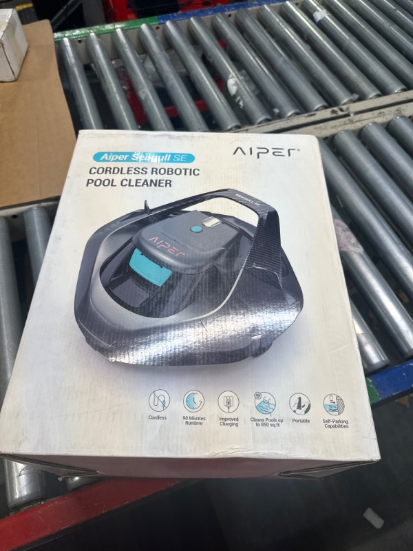 Photo 3 of (2023 Upgrade) AIPER Seagull SE Cordless Robotic Pool Cleaner, Pool Vacuum Lasts 90 Mins, LED Indicator, Self-Parking, Ideal for Above/In-Ground Flat Pools up to 40 Feet - Gray