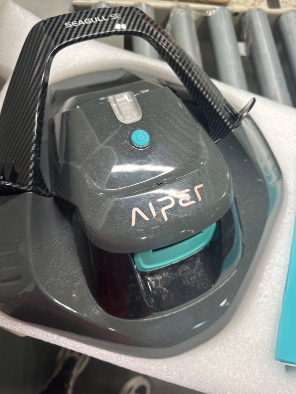 Photo 2 of (2023 Upgrade) AIPER Seagull SE Cordless Robotic Pool Cleaner, Pool Vacuum Lasts 90 Mins, LED Indicator, Self-Parking, Ideal for Above/In-Ground Flat Pools up to 40 Feet - Gray