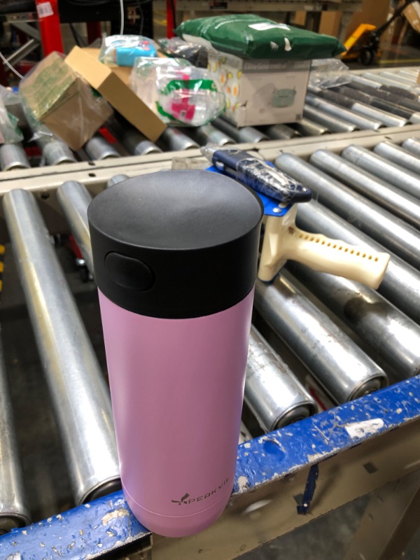 Photo 2 of 12 Oz Insulated Coffee Mug with Push Button Lid - Leakproof Reusable Travel Thermos Water Bottle - 304 Food Grade Stainless Steel Tumbler Cup for Coffee, Water, Tea - 12 Hours Cold & 5 Hours Hot Delicate Lilac 12 oz