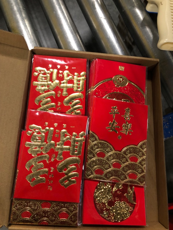 Photo 3 of 204 Pcs Chinese Red Envelopes 2024 Year of the Dragon Red Packets Lunar Chinese New Year Hong Bao Embossed Gold Foil Lucky Money Cash Envelopes for Spring Festival 34 Styles 4.5 x 3.2 Inch(Stylish)