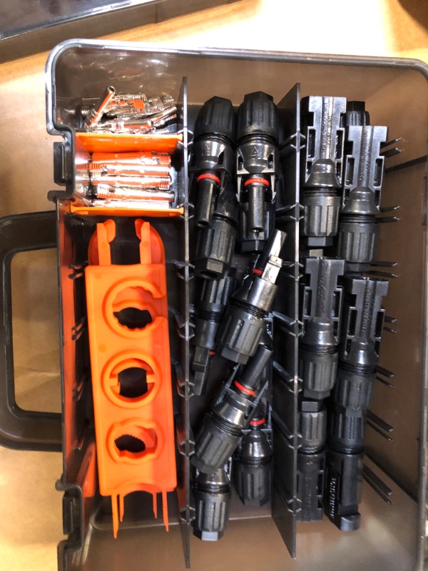 Photo 1 of SOMELINE® Solar Connector Crimping Tool Kit, 14-10 AWG Crimper for Solar Panel Cables, Tool Kit with 12 Pairs of Solar Connectors and Wrench and Stripper and Crimper, Solar Panel Connectors 2 sets of tools + 12 solar