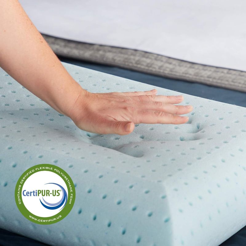 Photo 1 of  Gel Foam Pillow – Ventilated Cooling Pillow – Removable, Machine Washable Cover - Standard, White
