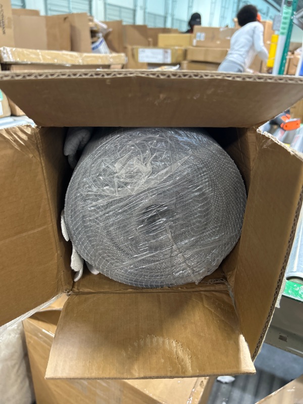 Photo 1 of 24 in x 100 ft 1/4 inch Hardware Cloth 23 Gauge Wire Fencing Galvanized Welding Garden Fence Roll Square Mesh Chicken Rabbit Snake Cage Heavy Duty Welding Fencing 23GA 1/4''/ 24'' x 100'