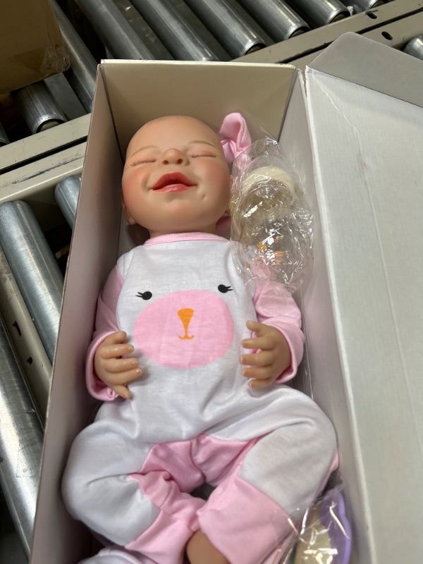 Photo 2 of BABESIDE Realistic Baby Doll with Heartbeat, 20 Inch Handmade Reborn Baby Dolls Girl with Crying and Babbling Voice, Real Baby Dolls That Look Real for Kids Age 3+