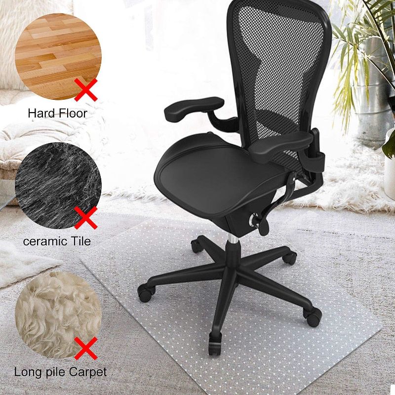 Photo 3 of  Chair Mat for Carpet, 30'' x 48'' Rectangle Transparent Mats for Chairs Good for Desks, Office and Home, Easy Glide, Protects Floors for Low and No Pile Carpeted Floors