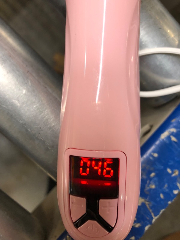 Photo 1 of Curling Wand Automatic Curling Iron Automatic Hair Curler Rotating Curling Iron Hair Waver Hair Styling Irons 30s Instant Heat Wand 110-240v 28mm Curl 1.1inch Curl 1.1inch/28mm Curl Pink